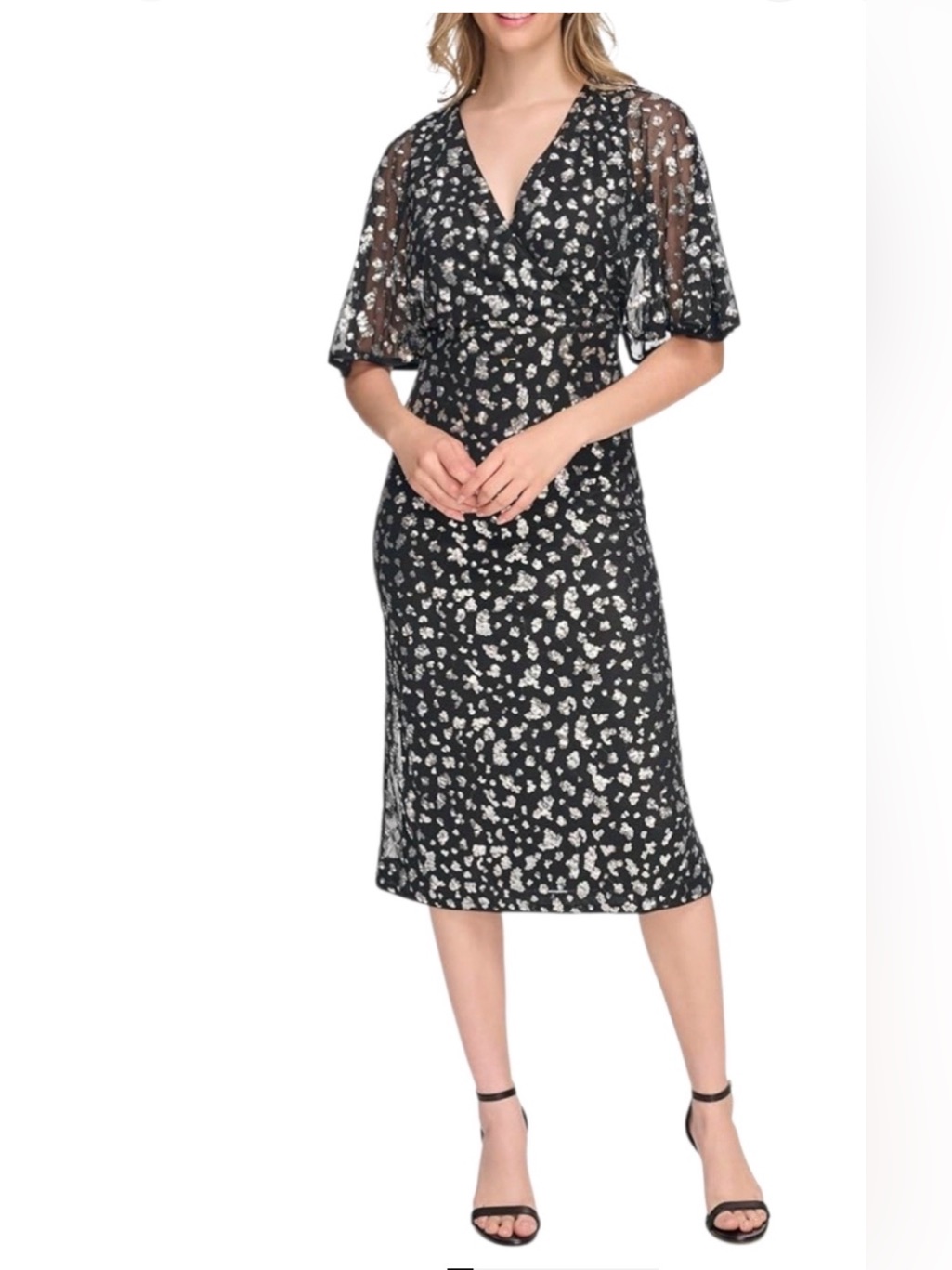 Kenzie Sequin Mesh Midi Dress- Size 10